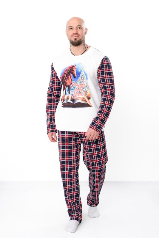 Pajama Set (men) – Warm Top & Pants with New Year Print, Winter 8625-F-2 HC