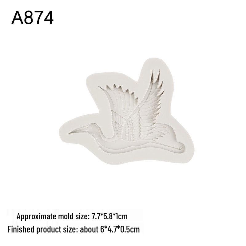 Chinese Style Crane Silicone Fondant Mold for Cake Decoration