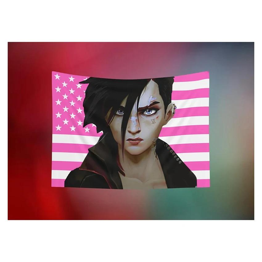 Oshu Wall Hanging Tapestry Pit Fighter Vi American Flag Printed Tapestry Home Decoration Bar Outdoor Festival Wall Hanging