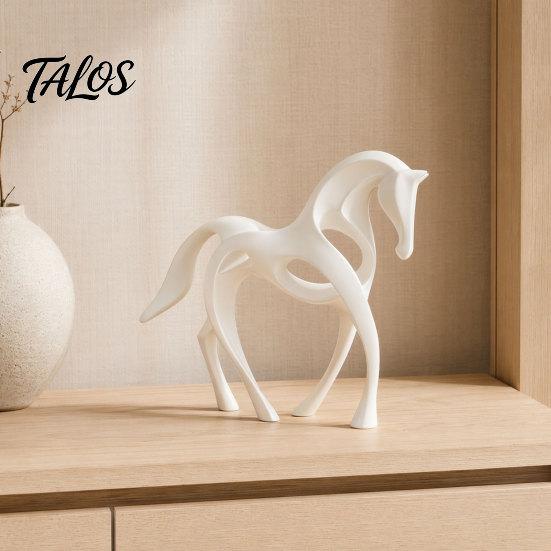 Artistic Horse Figurine 3D Printed Abstract Statue, Minimalist Hollow White for Shape Decor Desk Decor, Animal Ornament Home Living Room