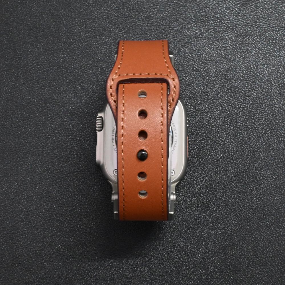 Luxury Leather Strap for Apple Watch Ultra 3 2 49mm 46mm 45mm 44mm Correa Men Loop Bracelet Iwatch Series 11 10 9 8 7 6 5 4 SE 3
