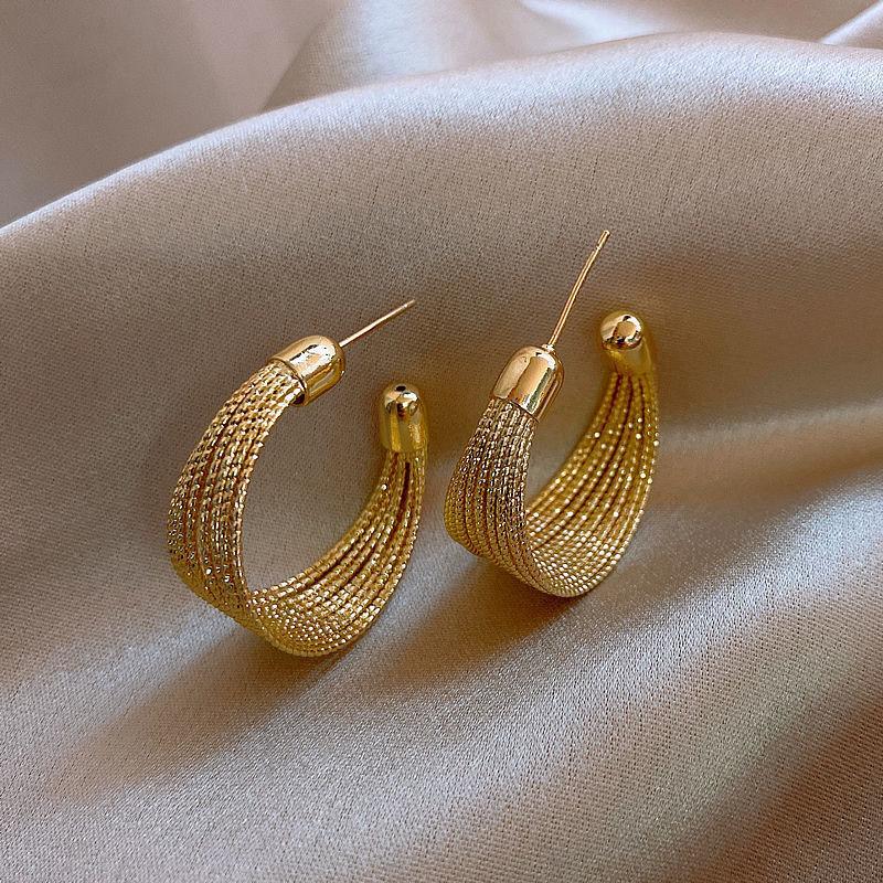 Vintage Sliver Color Big Square Hoop Earrings for Women Men Exaggerated Punk Metal Geometric Round Earrings Jewelry Gift