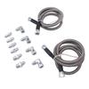 6AN 52in Transmission Fluid Oil Cooler Hose Kit Stainless Steel PTFE Transmission Cooler Lines for Trucks