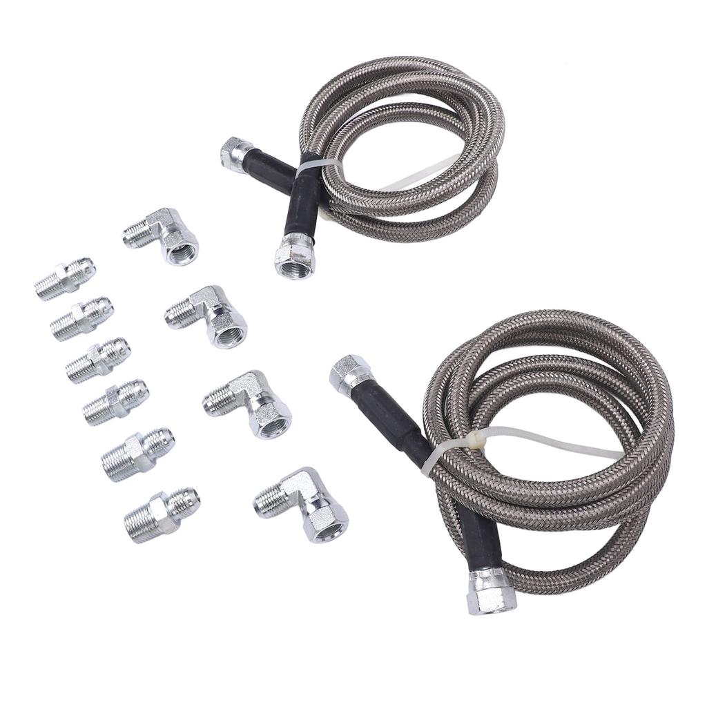 6AN 52in Transmission Fluid Oil Cooler Hose Kit Stainless Steel PTFE Transmission Cooler Lines for Trucks