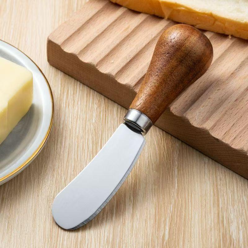 Stainless Steel & Wood Handle Butter and Cheese Knife Set