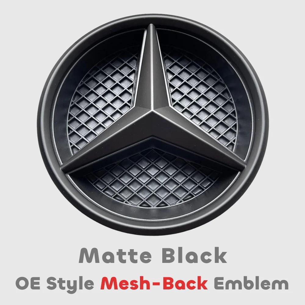 

2025 Hot For Benz Front Grille Star Logo 3D Mirror Emblem With LED Lighting Chrome Silver Glossy Matte Black For Mercedes Benz E