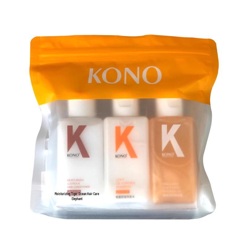 Kono Volumizing & Moisturizing Oil Control Shampoo & Conditioner Set (3 Travel Size Bottles + Shower Gel)