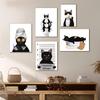 Schwarze Katze, Verbrecherfoto, Wandkunst, Leinwand, Poster, Orange Tabby, Wein trinkend, Drucke, Gemälde, Badezimmer, Zimmer, dekorative Toilettenbilder