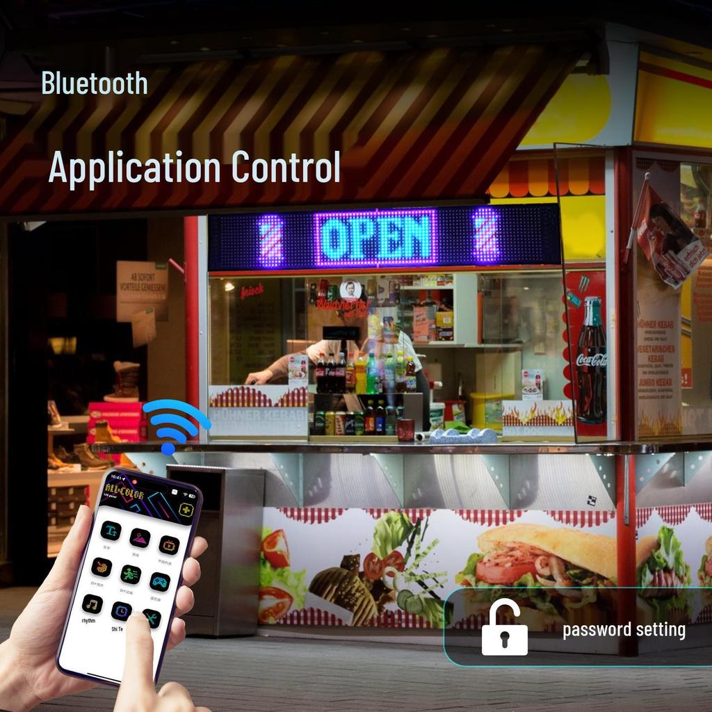 Bluetooth Controlled LED HD Flexible Advertising Display for Shopfronts