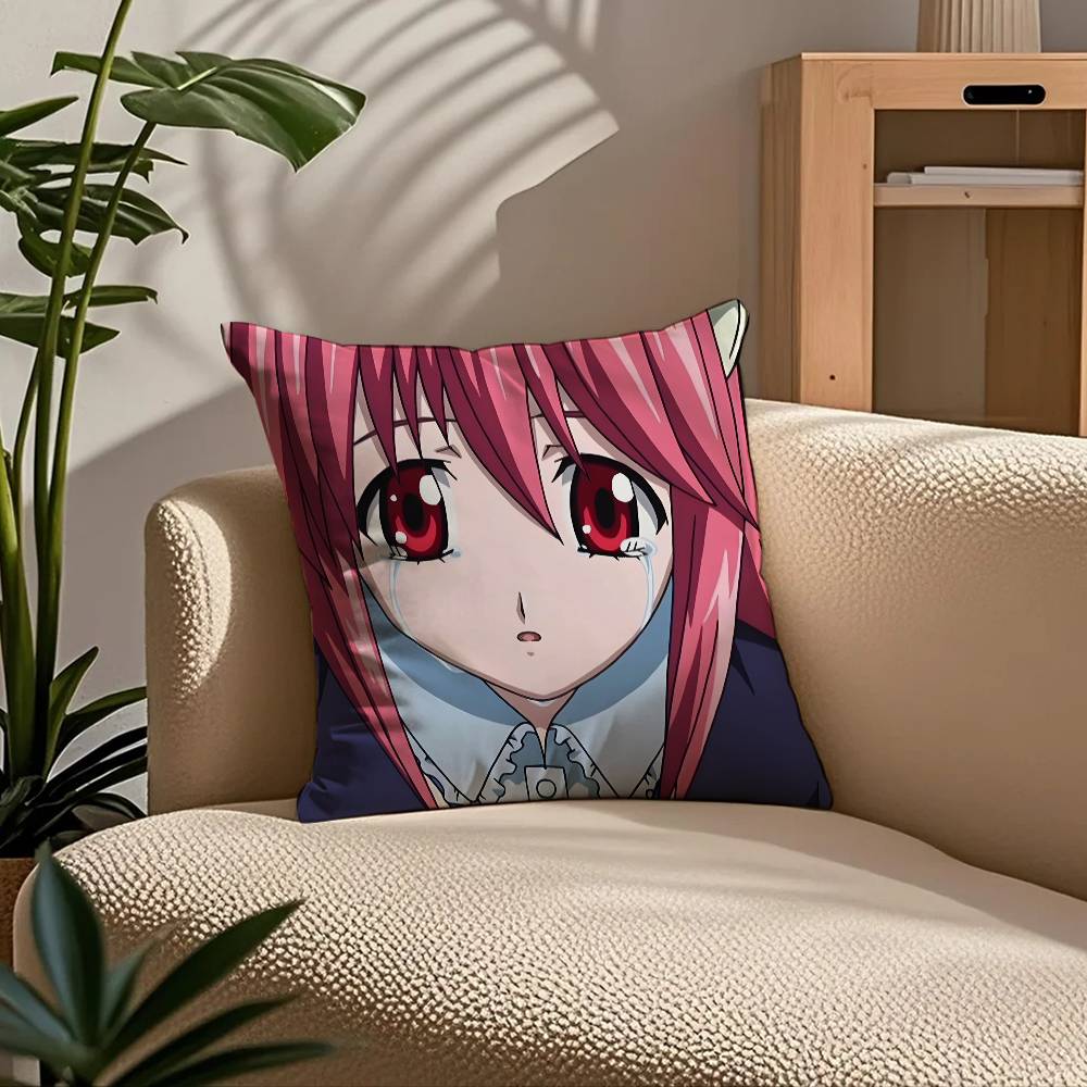 Anime E-Elfen L-Lied Pillow Case Comfort Sofa Bed Silky elegant Invisible zipper Custom Decorative cushion cover
