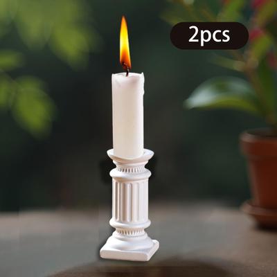 2 Pieces Roman Pillar Greek Columns Figurines Decorative Gift Column Pillars Candle Holders