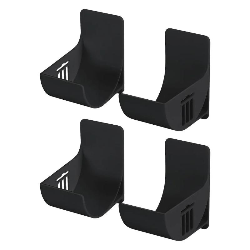 

Регулируемая самоклеящаяся кухонная полка для хранения, пластиковая настенная полка для хранения пищевой пленки, алюминиевой фольги, полотенец и пакетов black-2 pairs(4pcs)