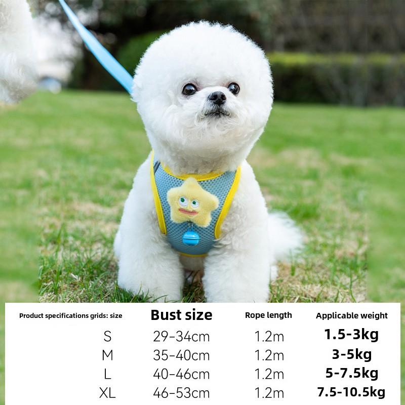 Summer Grid Breathable Leash Dog Chest Strap Vest Type Anti-bite Dog Chain Rope Dog Rope Pet Chest Back