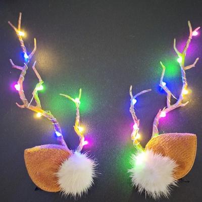 Yousheng 1 Paar Haarspelden LED Licht Herten Gewei Decoratie Lichtgevende Haarclips Lichtgewicht Makkelijk te Dragen Haarspelden Kerst Haaraccessoires