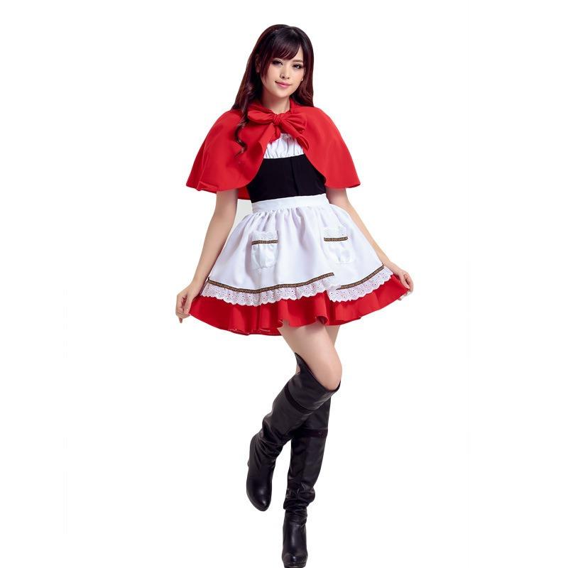 Halloween Anime Costume Little Red Riding Hood Costume, Cosplay Stage Costume, Adult Little Red Riding Hood