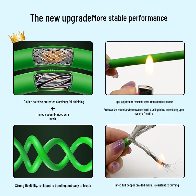 BSQ Industrial Cat6a RJ45 Male-to-Female Ethernet Extension Cable