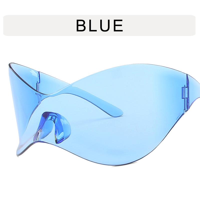 

Женские ветрозащитные безрамочные велосипедные очки Y2K - Европейский и американский стиль панк-маска As shown in image