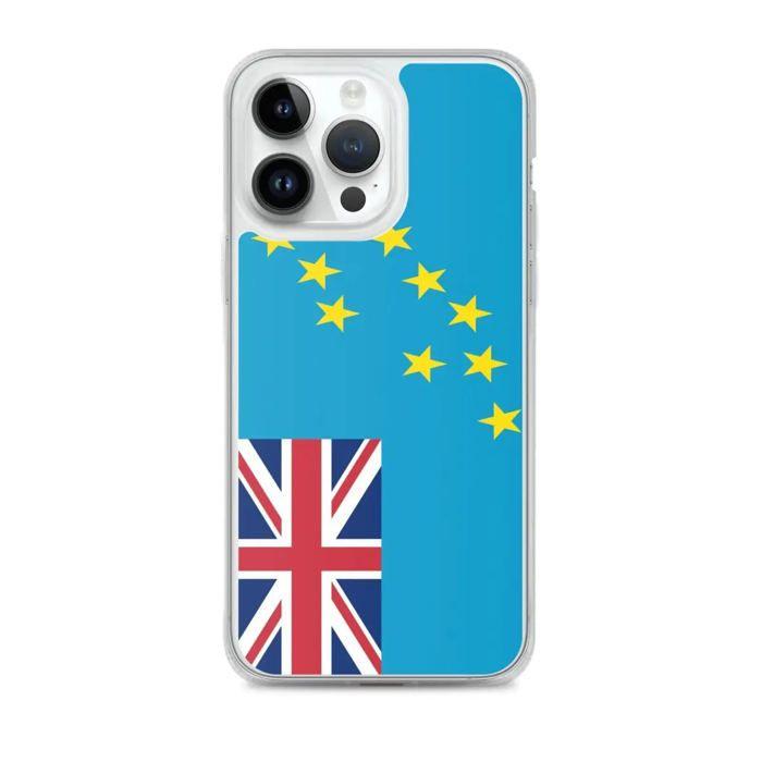 Coque iPhone - Tuvalu - Drapeau - Souple - Multicolore - Compatible iPhone 14 Pro Max