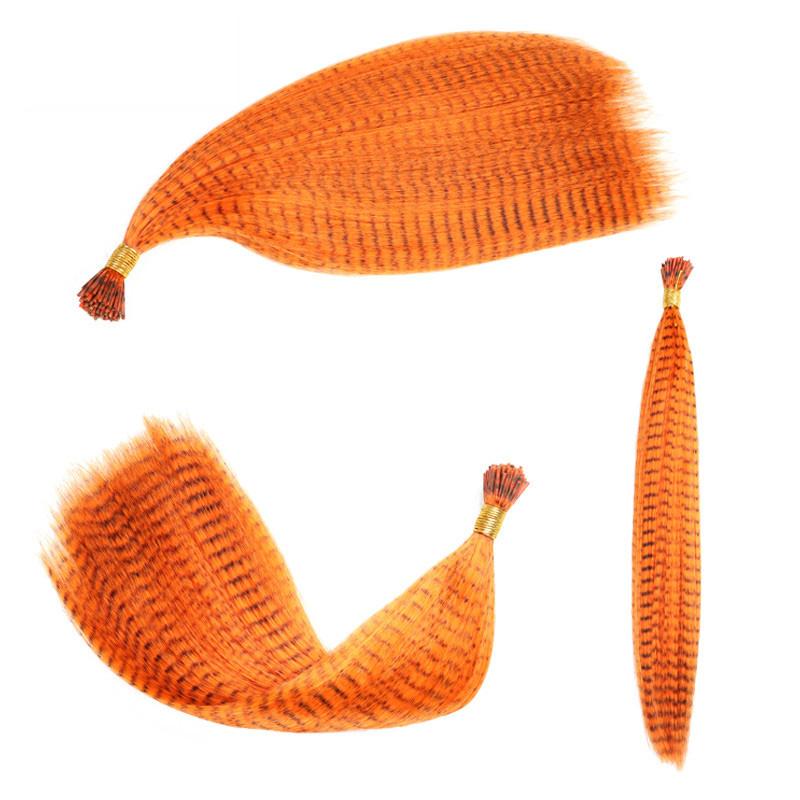 Hair Extensions Colored Wigs Feather Stripe Hair Hairpieces Colorful High temperature silk Wigs