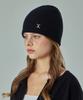 Bajal Va Curved Logo Waffle Beanie Black