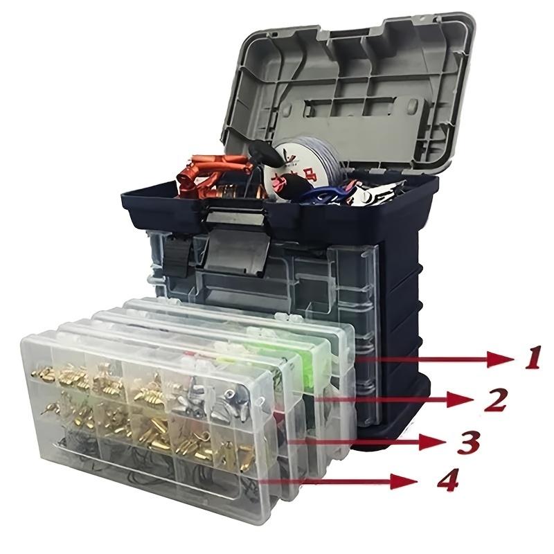 FTK Multifunctional Fishing Tackle Storage Box, Bait Accessories Suitcase, Fishing Toolbox, Portable Crafts Storage Box
