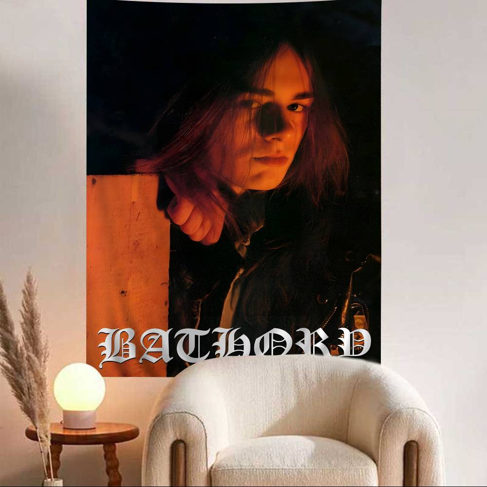 Bathory Quorthon Retro Heavy Metal Music Band Singer Printed Large Wall Tapestry Wall Hanging Decoration Household Decor Blanket