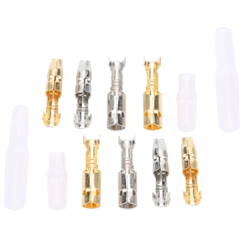400Pcs Motorcycle Connector Plastic Male Female Electrical Terminal Gold Silver 3.9mm