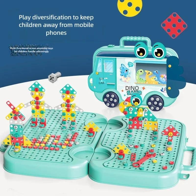 Simulated Electric Screwdriver For Children'S Play Home Twisting Screws Puzzle Toy Assembly And Repair Toolbox Christmas Gift