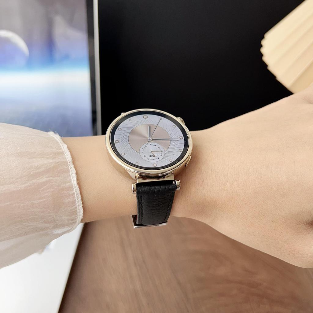 Lychee Grain Leather Strap for Huawei GT5/GT4 41mm Women's Watch, 18MM