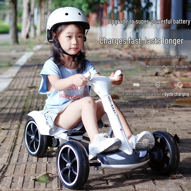 

Foldable Electric Go-Kart Ride-On Car for Kids 2-8 Years - No Installation Required
