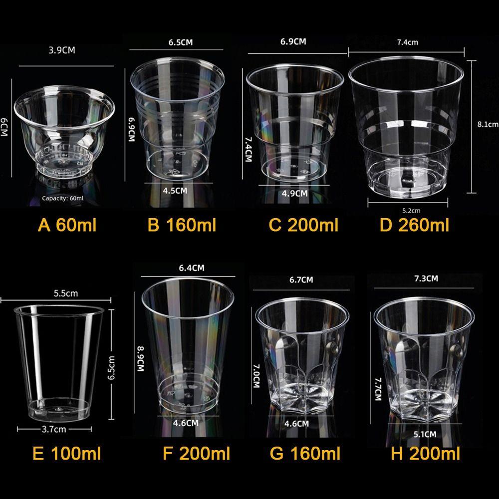 50pcs Plastic Disposable Dessert Cups Mini Size Reusable Muffin Cup  Decorating Tools