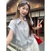 Plaid Shirt Short-sleeved Women's Summer New Design Sense Loose and Versatile Foreign Style Age-reducing Shirt Short Top