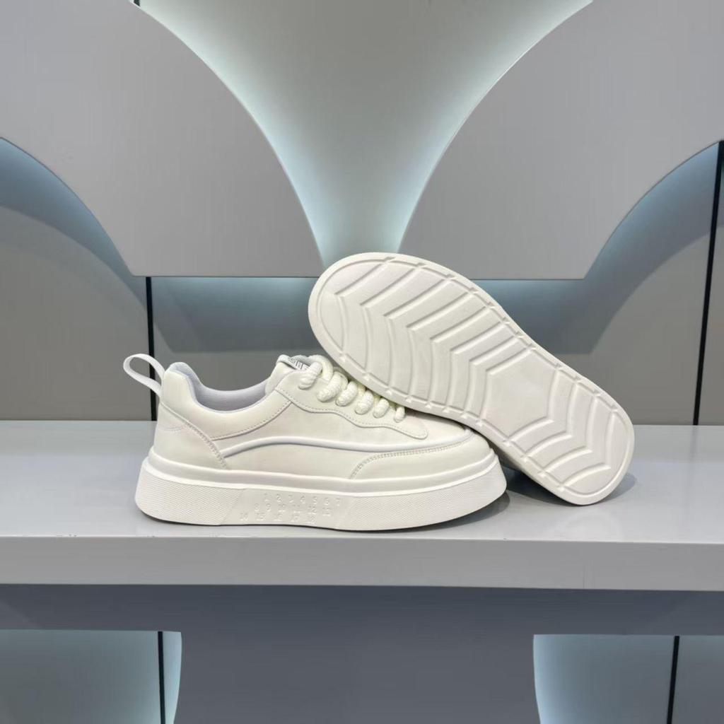 Summer 2025 Men's Breathable Sneakers, Versatile White Casual Sports Shoes with Thick Soles