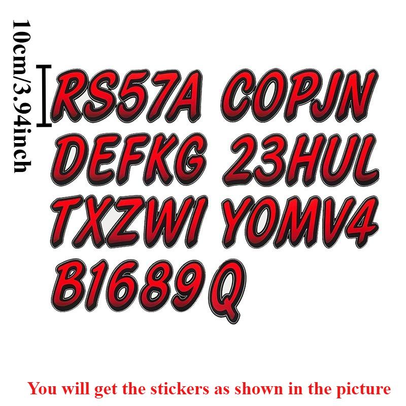 Numbers Letters Boat PWC Registration Stickers Waterproof Vinyl Decals Universal for DIY Kayak Fishing Boat Canoe Car Truck C-ZMSZ4