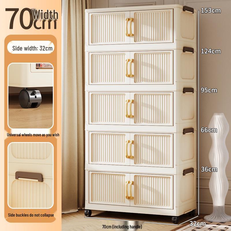 Folding Multi-Layer Plastic Storage & Wardrobe Cabinet for Kids and Households