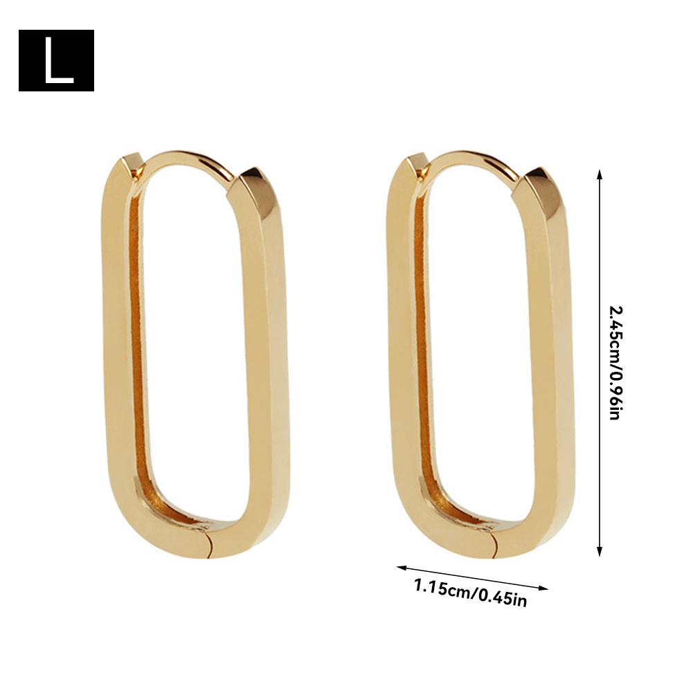 Geometric Square Earrings Hoop Earrings Rectangular Lock Buckle Pierced Ear Fashionable Jewelry Accessories Delicate Wear Ear For Party