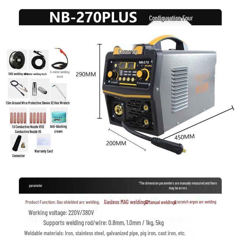 220V Dual-Use MIG/Stick Welder: Gasless, Multifunctional Household Tool