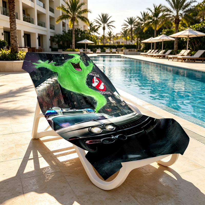 Ghostbusters Print Beach Towel Design, Soft, Lightweight. for Home Bathroom, Spa, Pool, Yoga, Surfing, Camping, Gift for Family, Friend
