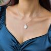 Natural Moonstone Necklace Rainbow Moonstone Handmade Necklace for Women  Healing Crystal June Birthstone  Rose Petal Inspired Jewelry