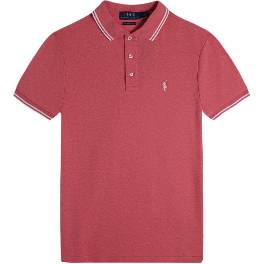 Polo Ralph Lauren Ss24 Pánské polo tričko s krátkým rukávem s výšivkou loga Pony topy Melounově červená 710766488-007