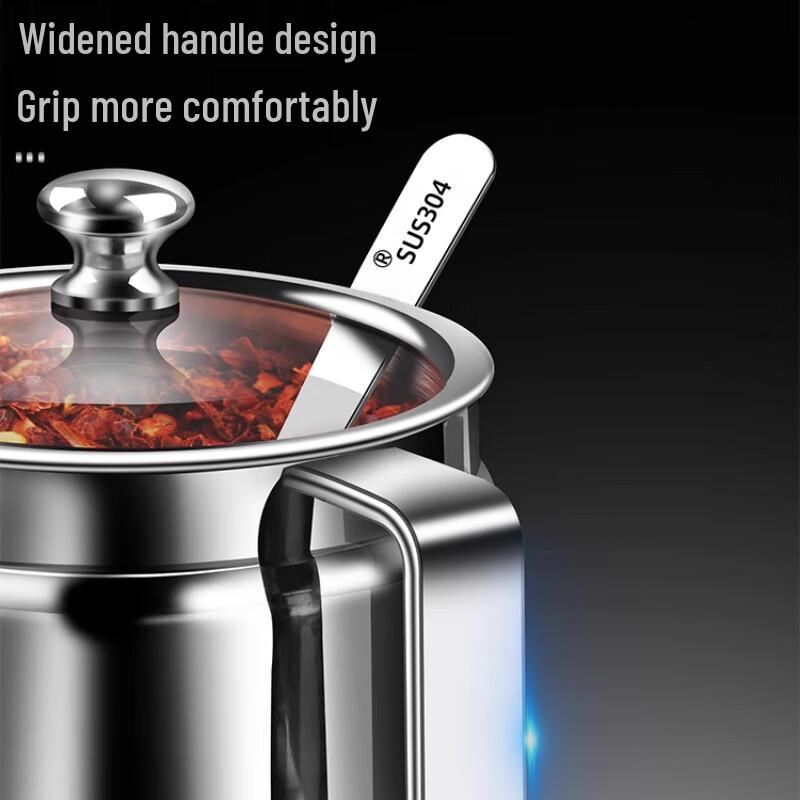 Modern 3-Piece 304 Stainless Steel Seasoning Jar Set with Base