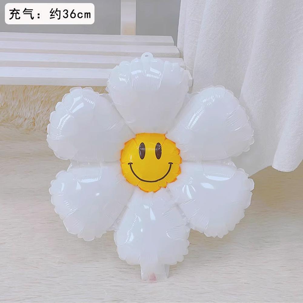 Candy Color Sunflower Daisy Flower Matte Modeling Aluminum Film Balloon Children'S Photo Year-Old Scene Decoration