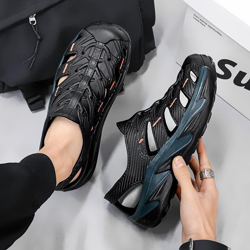 Summer Men's Thick-Soled Non-Slip Breathable Toe-Cap Sandals Casual Beach Vacation Beach Sandals Travel Leisure Plus Outdoor Spo