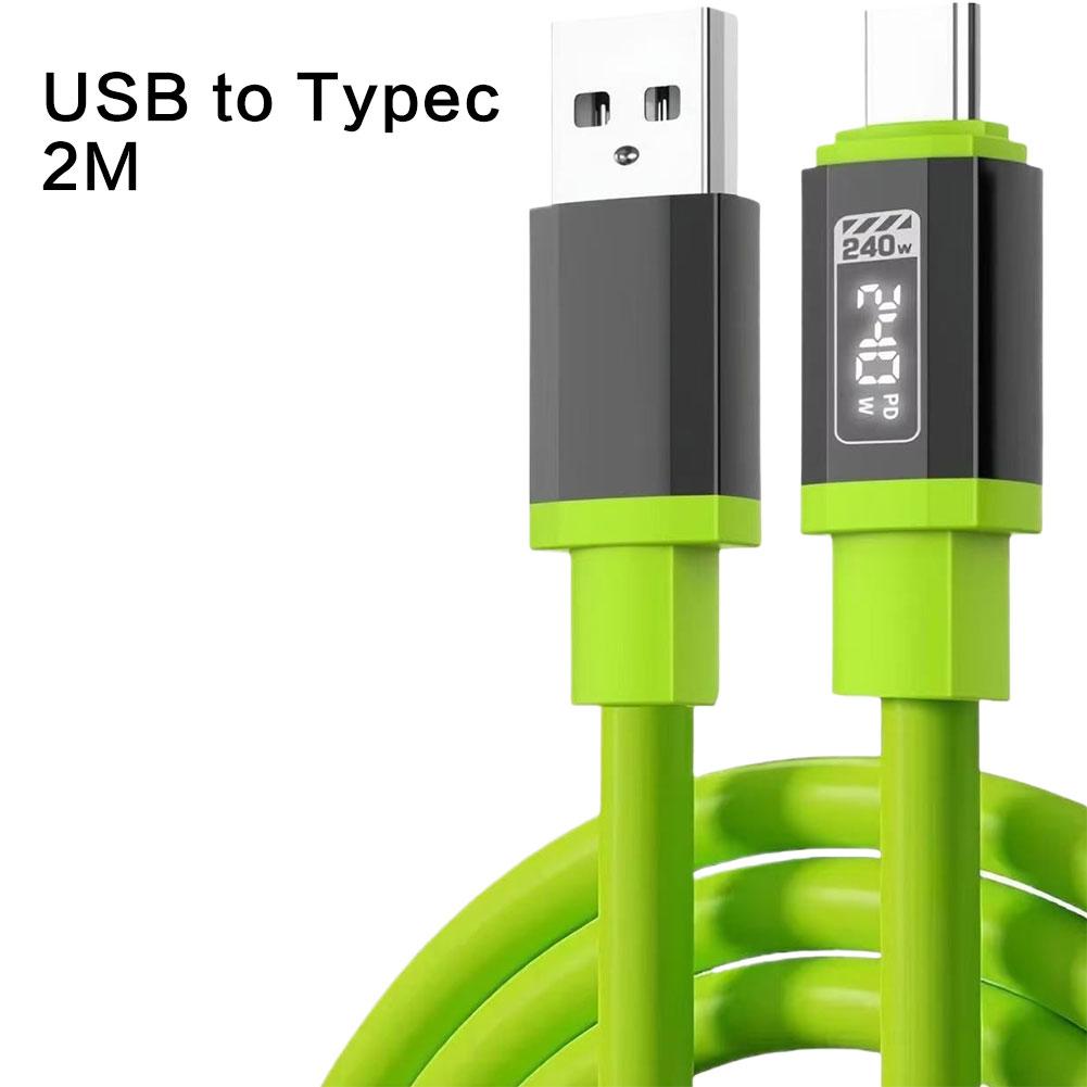 1-2m USB To Type C Data Cable 240W Type-C Digital Display Wire Cord for IPhone 16 Samsung Mi Quick Transfer Charging Cable