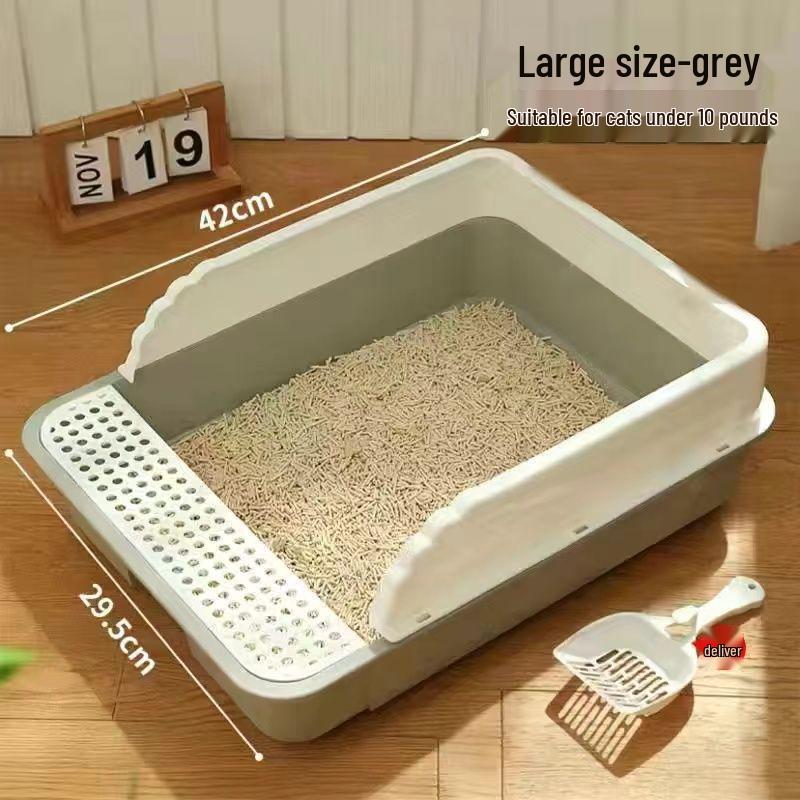Extra Large Odor-Proof Cat Litter Box & Semi-Enclosed Anti-Splash Bed