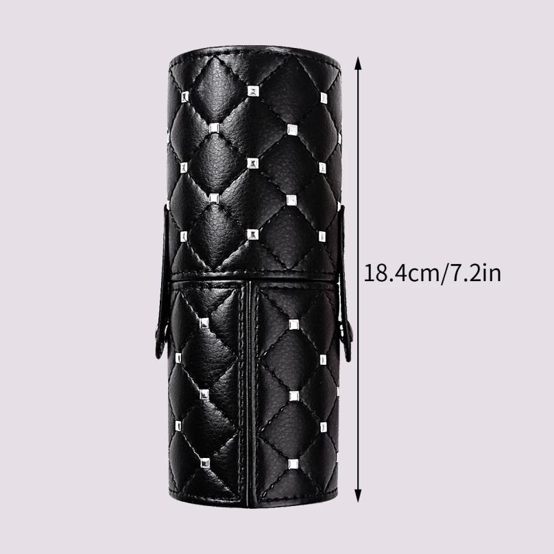 1pcs black rivet buckle makeup brush storage cylinder dustproof makeup brush storage brush bucket portable makeup storage tool