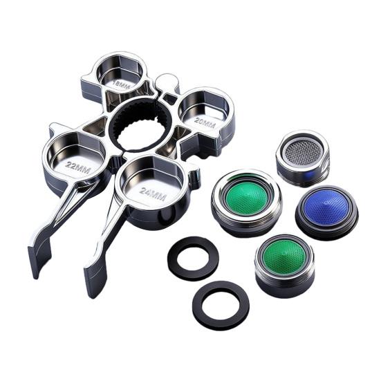 12-в-1 Ключ для аератора Міцний Металевий Стійкий до Іржі Інструмент для Зняття Насадки-Розпилювача Змішувача Кухонний Ванний Раковина Сантехнічний Ремонтний Інструмент