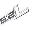 2pcs 6.2L Emblems Side Fender 3D Decals Badge Replacement for F-150 Raptor 6.2 L F150 Chrome