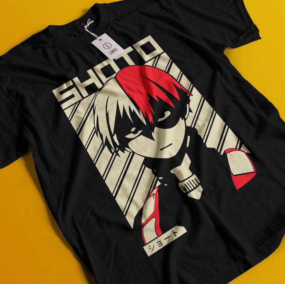 

Shoto Todoroki T-Shirt My Hero Academia Bakugo Katsuki Tee Anime Dabi Deku Shirt 4XL