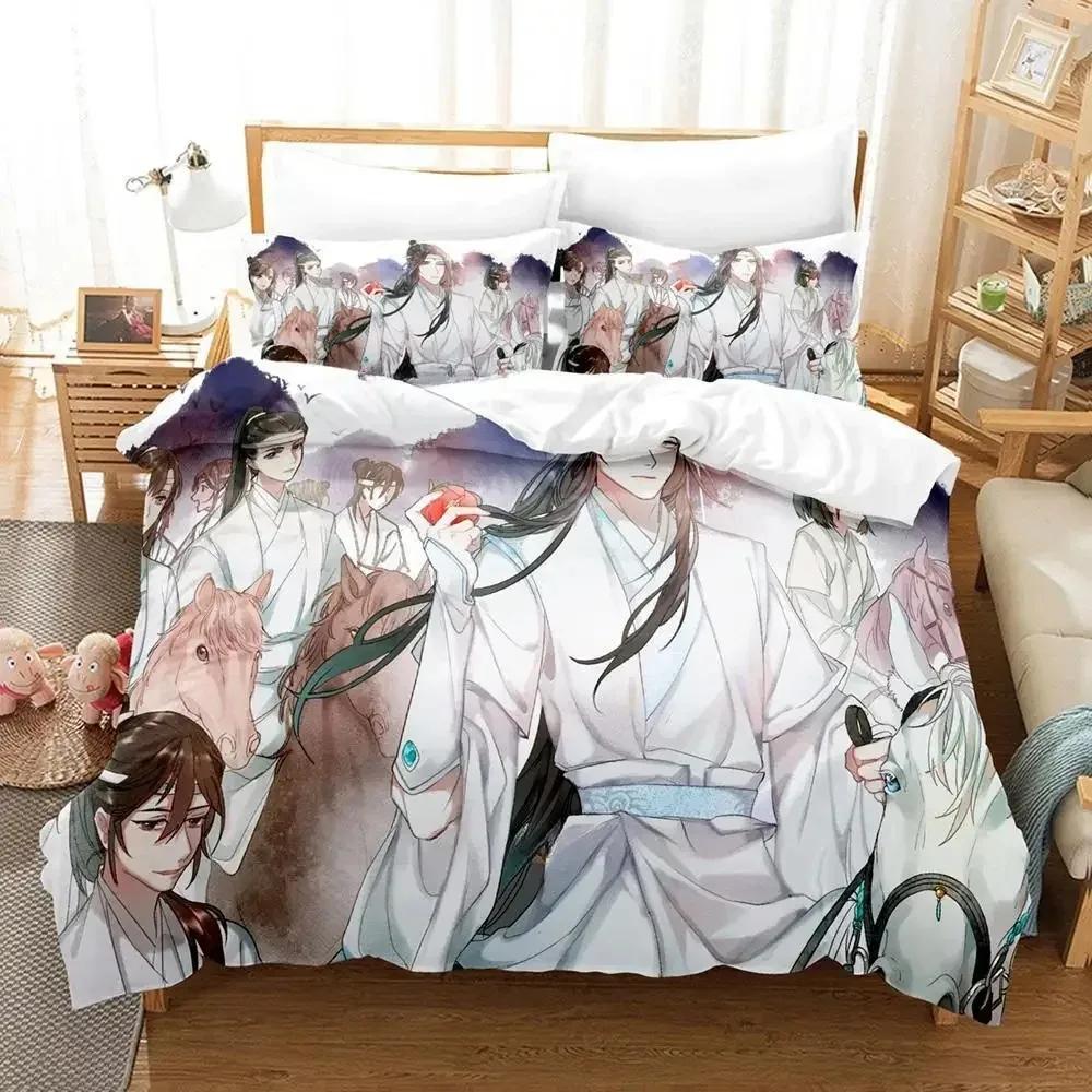 Nytt Mo Dao Zu Shi The Grandmaster of Demonic Cultivation Sängkläder Anime Tre-delat set Vuxen Barn Sovrum Påslakan Set
